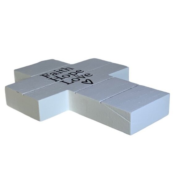 Cross Wall Decor Hanging or Freestanding Religious Home Decor Gift White Black - Picture 8 of 16